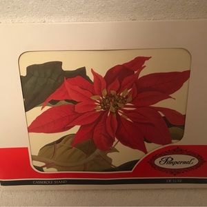 PIMPERNEL Poinsettia Casserole Stand Hot Plate Christmas Flower